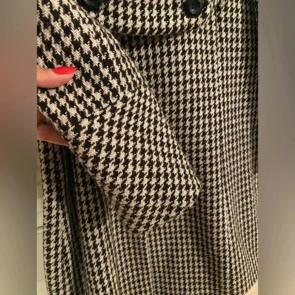 Larry Levine Herringbone Women's Coat Size 6 Black and White Vintage - Picture 5 of 11